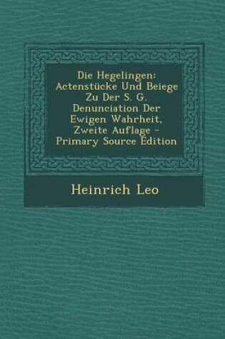 Cover of Die Hegelingen