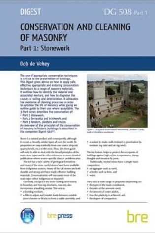 Cover of Conservation and Cleaning of Masonry