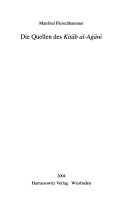 Book cover for Die Quellen Des Kitab Al-Agani