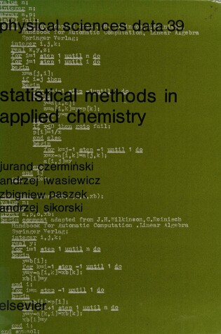 Cover of Statistical Methods in Applied Chemistry