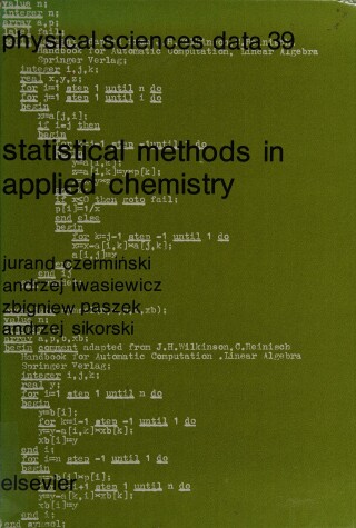 Book cover for Statistical Methods in Applied Chemistry