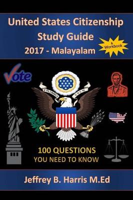 Book cover for United States Citizenship Study Guide and Workbook - Malayalam