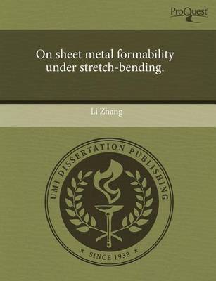 Book cover for On Sheet Metal Formability Under Stretch-Bending