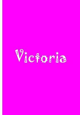 Book cover for Victoria - Pink White Personalized Notebook / Journal / Blank Lined Pages