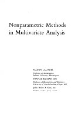 Cover of Nonparametric Methods in Multivariate Analysis