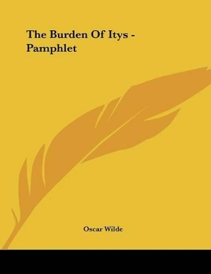 Book cover for The Burden of Itys - Pamphlet