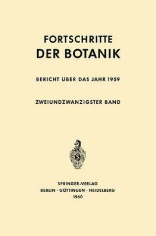 Cover of Bericht Uber Das Jahr 1959