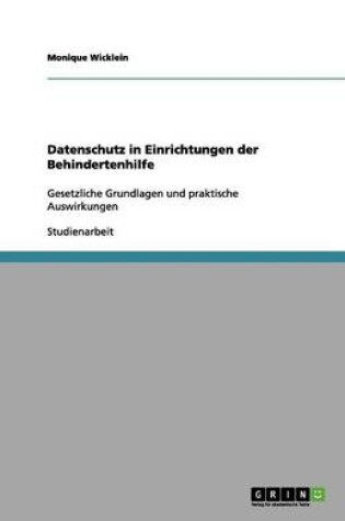 Cover of Datenschutz in Einrichtungen der Behindertenhilfe