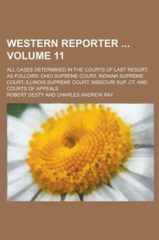 Cover of Western Reporter; All Cases Determined in the Courts of Last Resort, as Follows