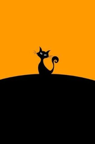 Cover of Black Cat on Orange Horizon Notebook