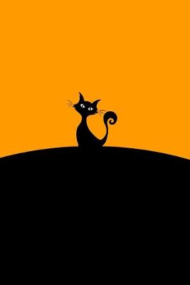 Book cover for Black Cat on Orange Horizon Notebook