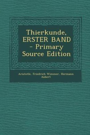 Cover of Thierkunde, Erster Band