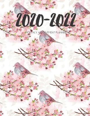 Book cover for 2020-2022 Three 3 Year Planner Pink Sakura Bird Monthly Calendar Gratitude Agenda Schedule Organizer