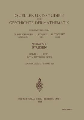 Book cover for Quellen Und Studien Zur Geschichte Der Mathematik, Astronomie Und Physik