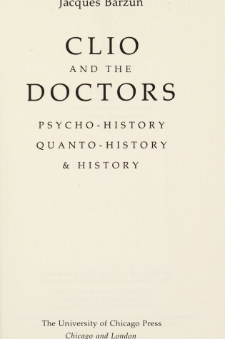 Cover of Clio and the Doctors