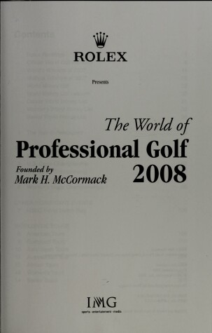 Book cover for The World of Professional Golf 2008