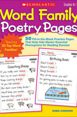 Cover of Word Family Poetry Pages