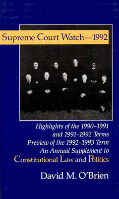 Book cover for Supreme Court Watch, 1992