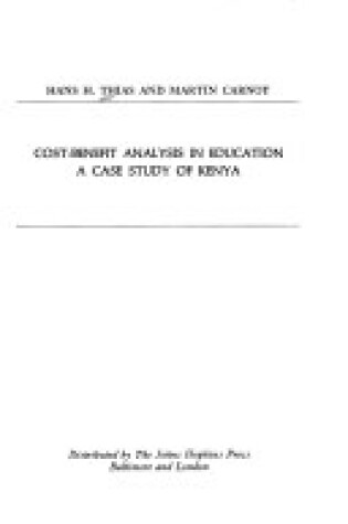 Cover of Cost-benefit Analysis in Education