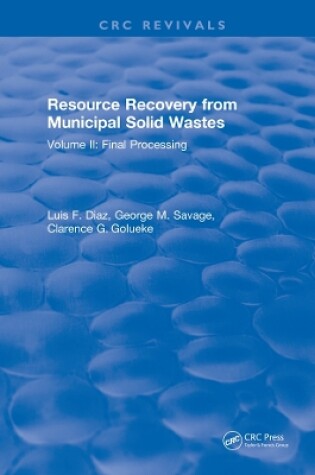 Cover of Resource Recovery From Municipal Solid Wastes