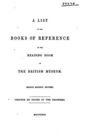 Cover of A List of the Books of Reference in the Reading Room of the British Museum
