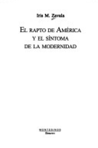 Cover of El Rapto de America y El Sintoma de La Modernidad