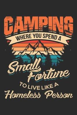 Book cover for Camping where you spend a small fortime to live like a homeless person