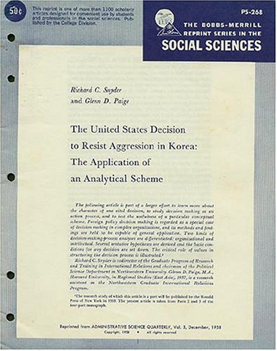 Book cover for The United States Decision to Resist Aggression in Korea