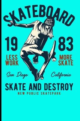 Cover of Skateboard 1983 Less Work More Skate San Diego California Skate And Destroy New Public Skatepark