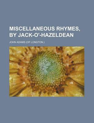 Book cover for Miscellaneous Rhymes, by Jack-O'-Hazeldean