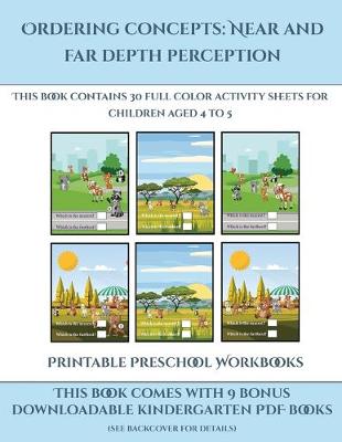 Book cover for Printable Preschool Workbooks (Ordering concepts near and far depth perception)