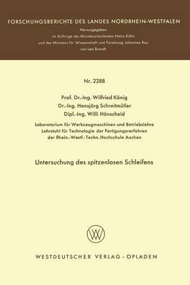 Cover of Untersuchung Des Spitzenlosen Schleifens