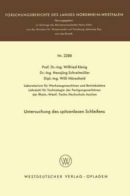 Book cover for Untersuchung Des Spitzenlosen Schleifens