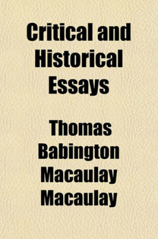 Cover of Critical and Historical Essays (Volume 2)