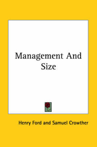 Cover of Management and Size