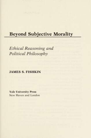 Cover of Beyond Subjective Morality