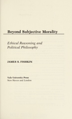 Book cover for Beyond Subjective Morality