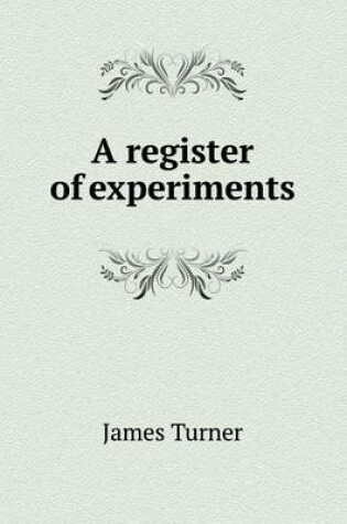Cover of A register of experiments