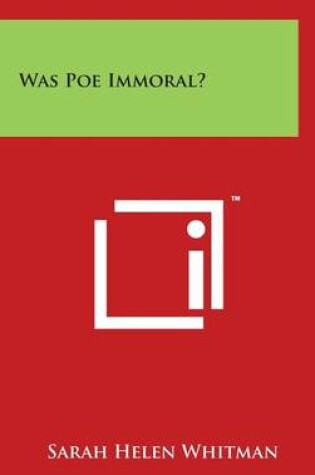 Cover of Was Poe Immoral?