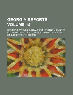 Book cover for Georgia Reports Volume 15