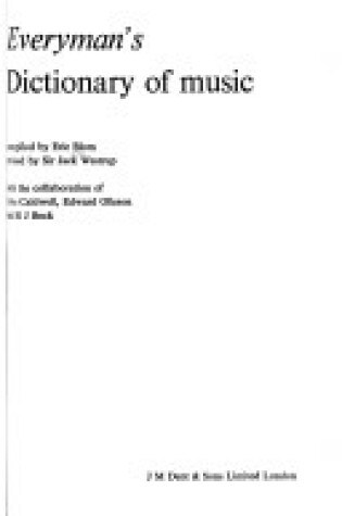 Cover of Everyman's Dictionary of Music