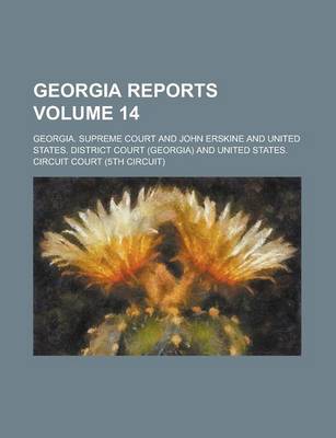 Book cover for Georgia Reports Volume 14