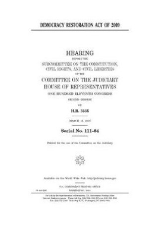 Cover of Democracy Restoration Act of 2009