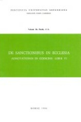 Cover of de Sanctionibus in Ecclesia