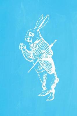 Cover of Alice in Wonderland Pastel Chalkboard Journal - White Rabbit (Light Blue)