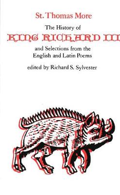 Book cover for The History of King Richard III and Selections from the English and Latin Poems