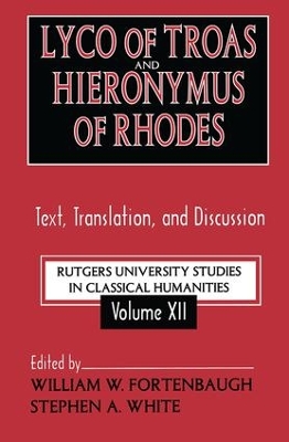 Cover of Lyco of Troas and Hieronymus of Rhodes