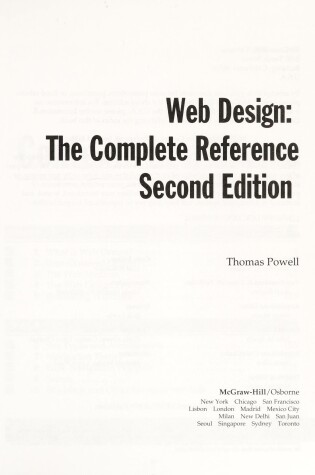 Cover of Web Design Complete Reference