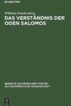 Book cover for Das Verstandnis Der Oden Salomos