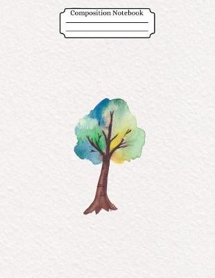 Book cover for Composition Notebook Watercolor Tree Design Vol 23